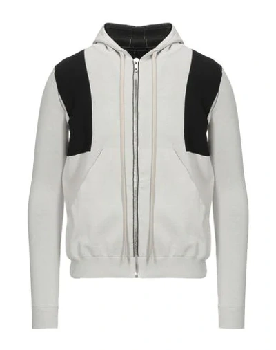 Rick Owens Hooded Sweatshirt In Light Grey