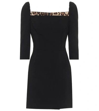 Dolce & Gabbana Stretch-wool Minidress In Black