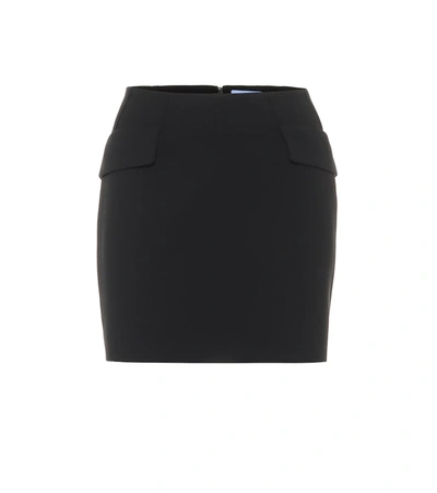 Mugler High-rise Wool Miniskirt In Black