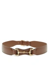 Gucci Women's Leather Belt With Horsebit In Brown Sugar