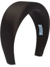 Prada Logo-patch Padded Headband In Black