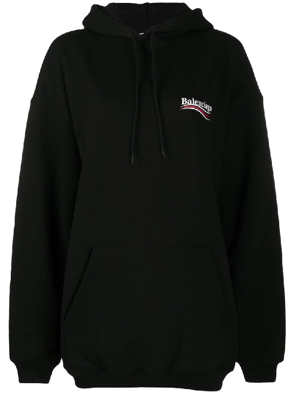 balenciaga black campaign logo hoodie