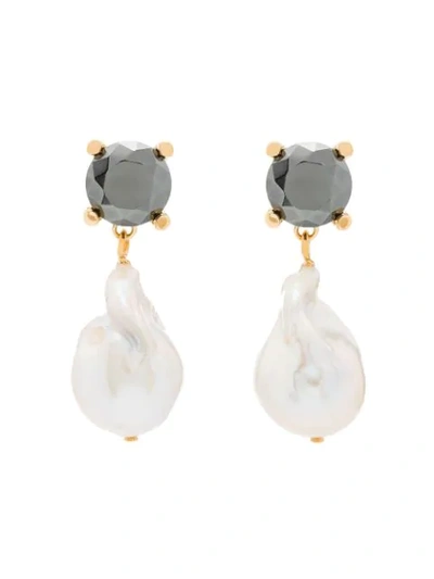 Chloé Gold Tone Baroque Pearl Earrings In Metallic