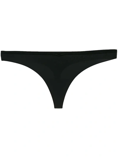 Wolford 3w Stretch Cotton Thong In Black