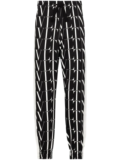 Valentino Vltn Times Print Track Pants In Black