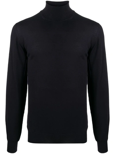 Fedeli Roll Neck Jumper In Blue