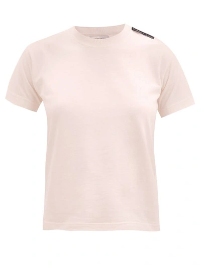 Balenciaga Logo-tab Cotton T-shirt In White Black