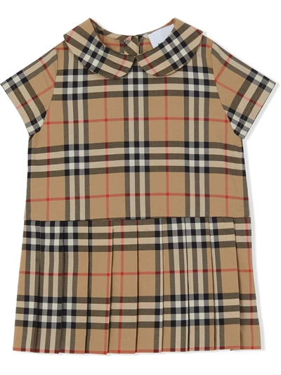 Burberry Baby's & Little Girl's Peggy Checkered Shift Dress In Beige