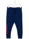 Dsquared2 Kids' Logo Printed Cotton Sweatpants In Royal Blue