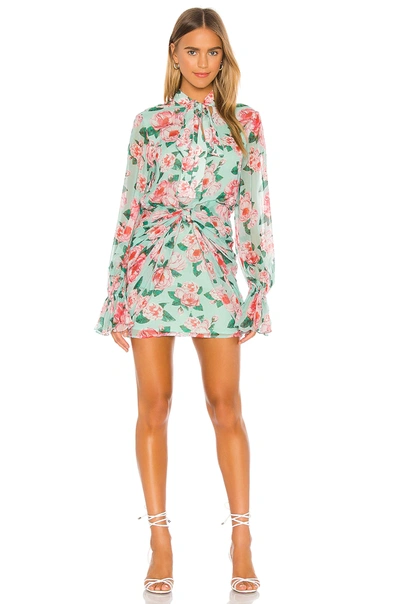 Lovers & Friends Amy Mini Dress In Mint & Pink Floral