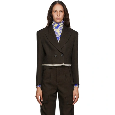 Andersson Bell Brown Cropped Double-breasted Camilla Blazer