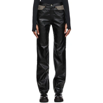 Andersson Bell Black Faux-leather Mabel Carpenter Pants