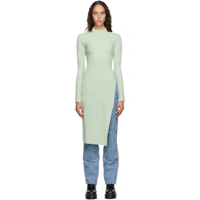 Andersson Bell Ssense Exclusive Green Asymmetric Daisy Turtleneck In Mint
