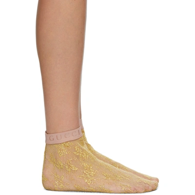 Gucci Gold Mini Flirt Socks In 7000 Gold