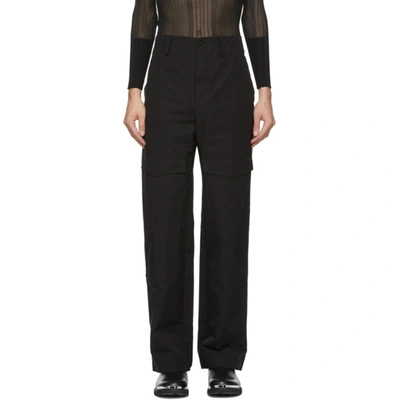 Dion Lee Black Grosgrain Cargo Pants