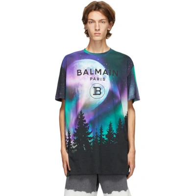 Balmain Starry Sky Print Oversized T-shirt In Aaa Multico