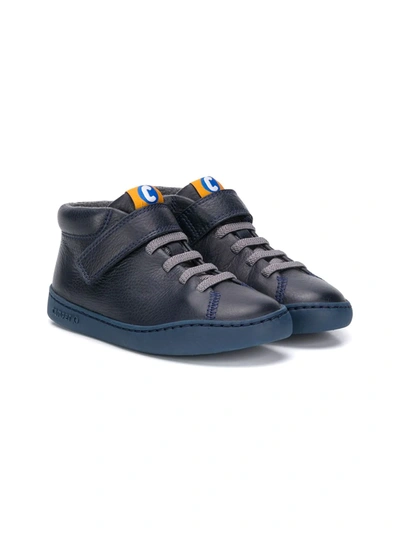 Camper Kids' Touch-strap High-top Sneakers In Blue