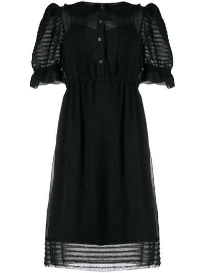 Marc Jacobs The Kat Short-sleeve Collared Dress In Black