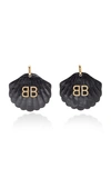 Balenciaga Mermaid Gold-tone And Resin Earrings In Black