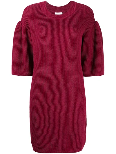 burgundy jumper dress KJP Women's Rustic Stag Embroidered Corduroy Jumper Dress in Maroon L
