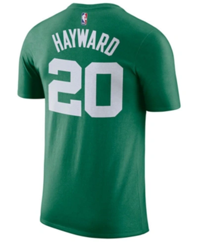 Nike Men's Gordon Hayward Boston Celtics Icon Player T-shirt In Green