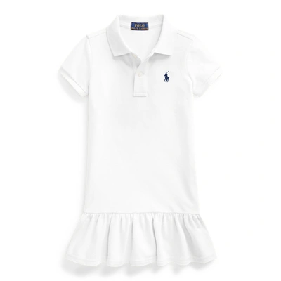 Polo Ralph Lauren Kids' Cotton Mesh Polo Dress In White