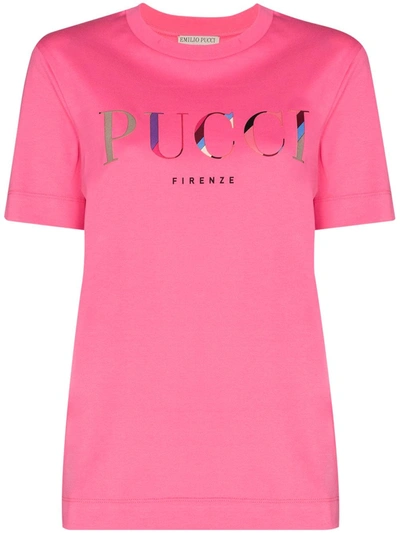 Emilio Pucci Logo-print Short-sleeve T-shirt In Pink