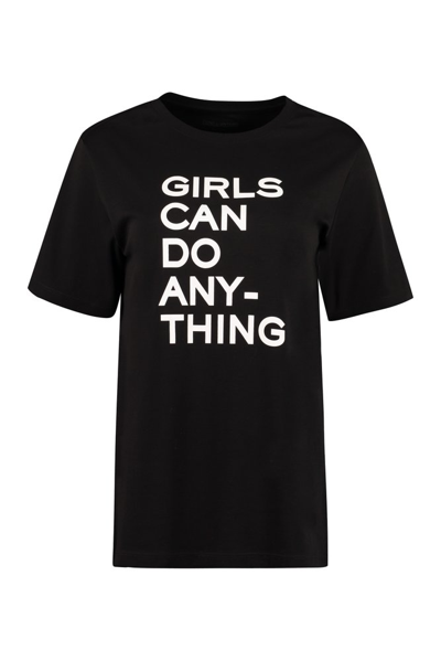 Zadig & Voltaire Slogan Print Round Neck T-shirt In Black