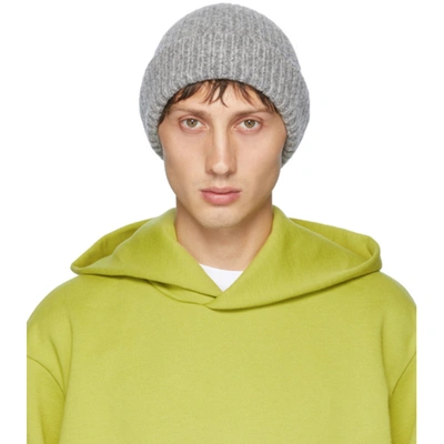 ACNE STUDIOS GREY MELANGE BEANIE 
