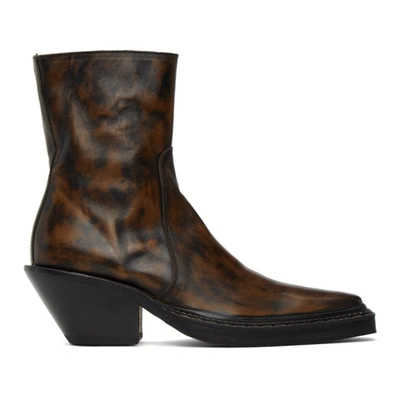 Acne Studios Western Leather Boots Brown