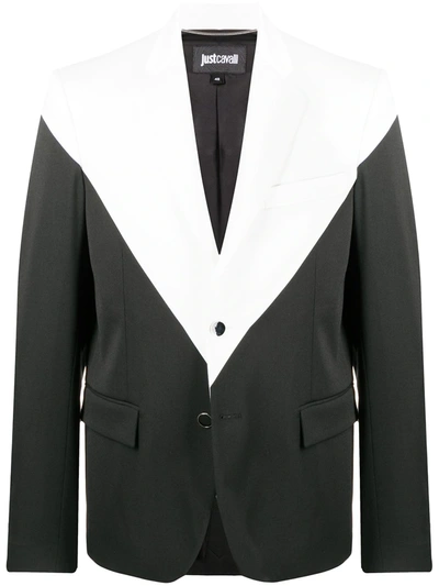 Just Cavalli Panelled Two-tone Blazer In White
