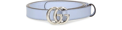 Gucci Gg Marmont Belt In Light Blue