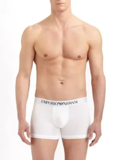 Emporio Armani Stretch Cotton Boxer Briefs In White