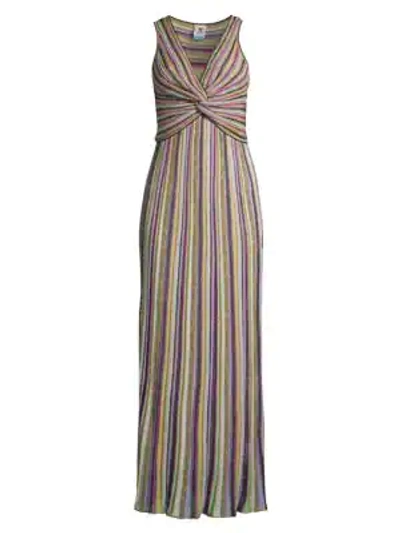 M Missoni Women's Lurex Crossover Gown In Multicolor