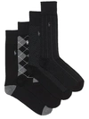 Polo Ralph Lauren Assorted Dress Socks 4-pack In Black