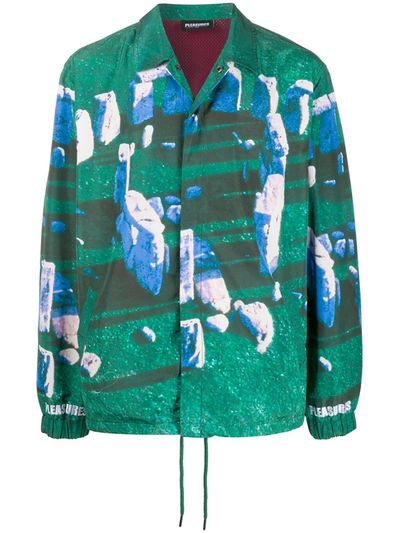 Pleasures Questions Coaches Photographic-print Jacket In Green