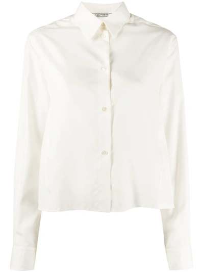 Ports 1961 Cropped Silk Shirt In White