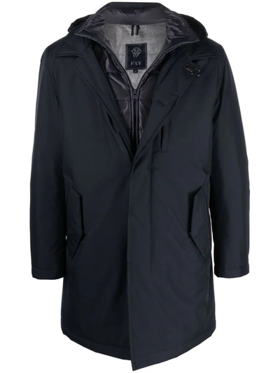 Fay Double-layer Padded Coat In Blau