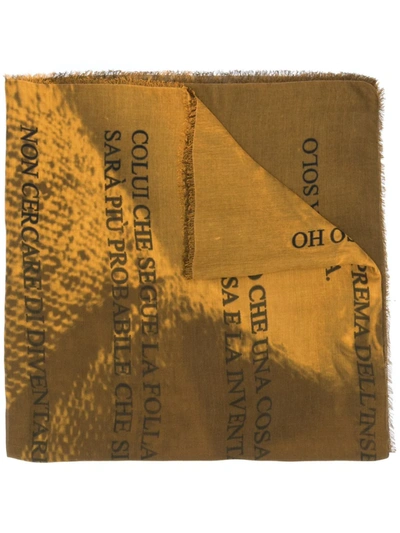 Faliero Sarti Printed Knit Scarf In Yellow