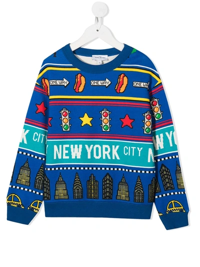 Marc Jacobs Kids' New York City Print Jumper In Blue