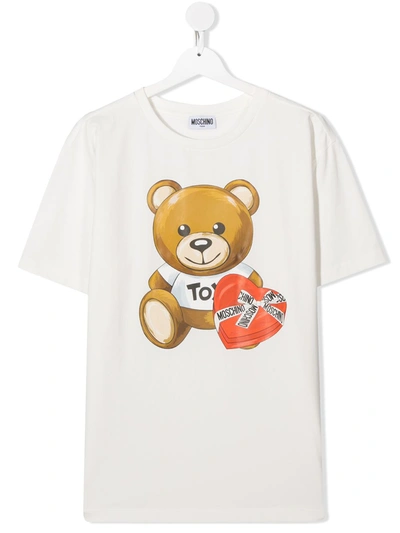 Moschino Kids' Toy Bear T-shirt In White