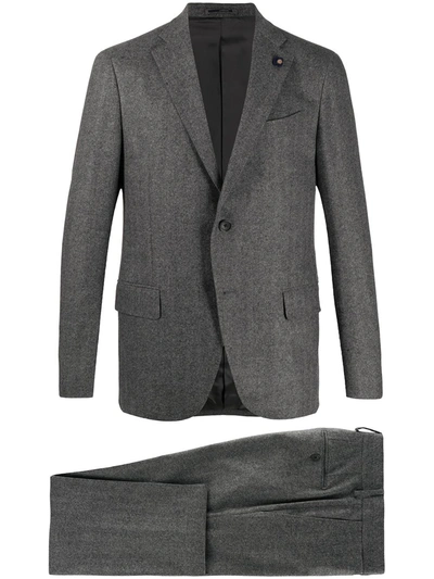 Lardini Single-breasted Two-piece Suit In Grey