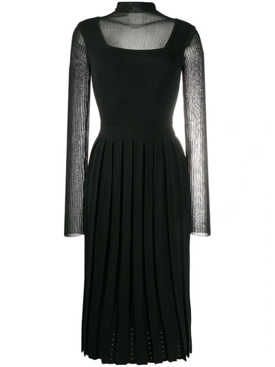 Ports 1961 Combined Pleated Dress In Black