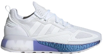 Pre-owned Adidas Originals Adidas Zx 2k Boost White Iridescent Boost (women's) In Cloud White/cloud White/boost Blue Violet Metallic