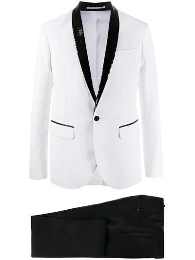 Dsquared2 Sequin-lapel Tux Blazer In White
