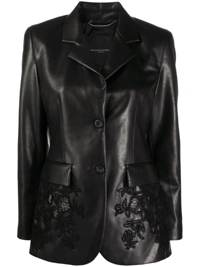 Ermanno Scervino Embroidered Single Breasted Blazer In Black