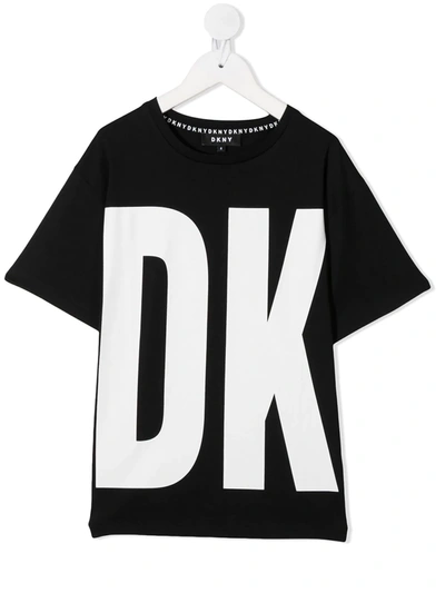 Dkny Kids' Bold Logo T-shirt In Black