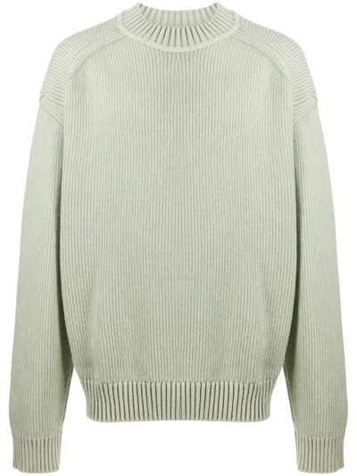 Jil Sander Ribbed Jumper In Green