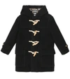 Burberry Kids' Hooded Wool Felt Duffle Coat In Black