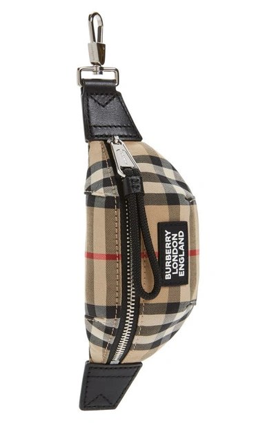 Burberry Vintage Check And Leather Bum Bag Charm In Beige